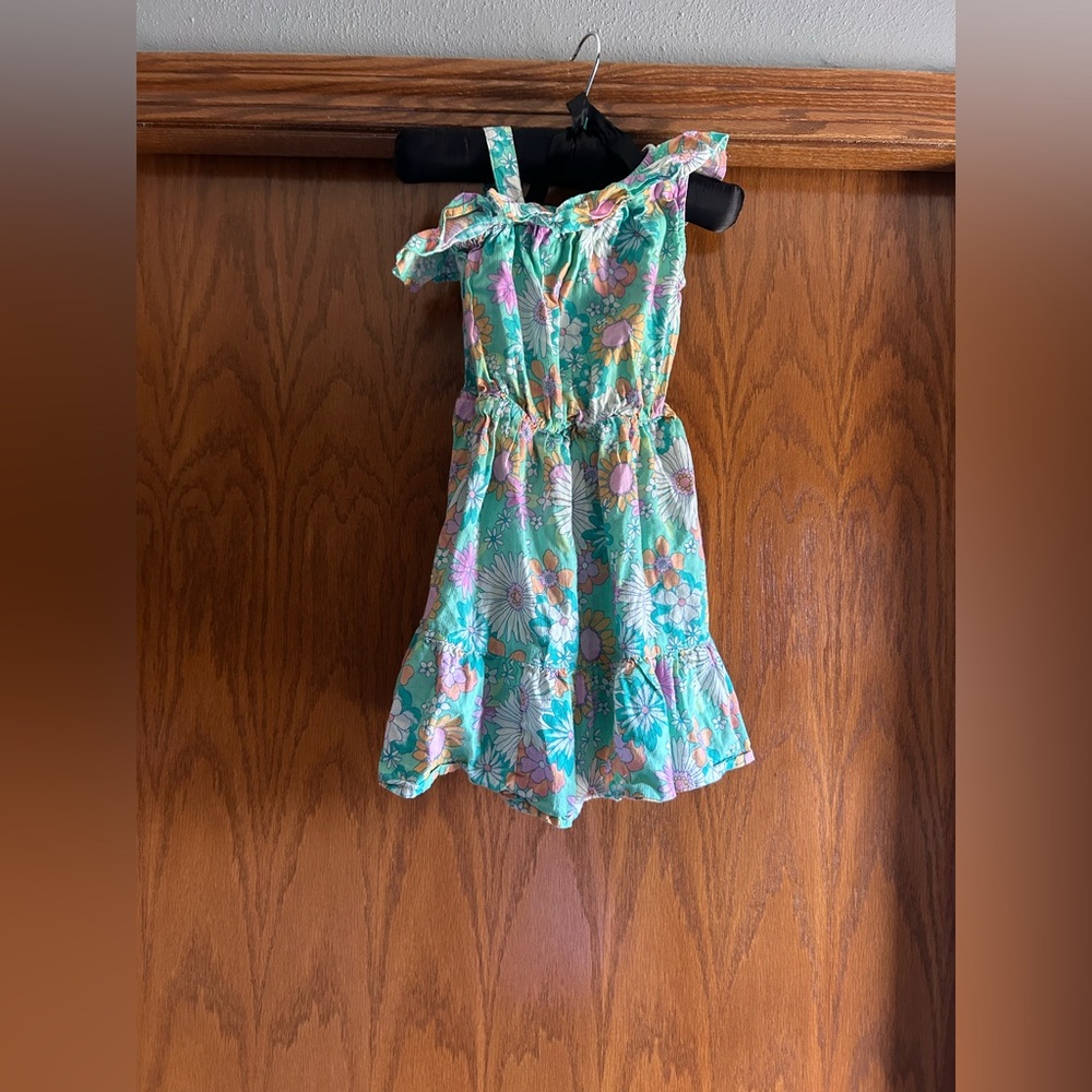 Jumping Beans Floral Kids Dress - Green and Pink